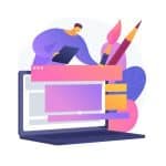 איור של עיצוב קטלוג דיגיטלי