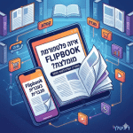 אילוסטרציה של קטלוג דיגיטלי Flipbook אינטראקטיבי בעברית על גבי טאבלט ומובייל מבית דיגיטלר (Digitaler)